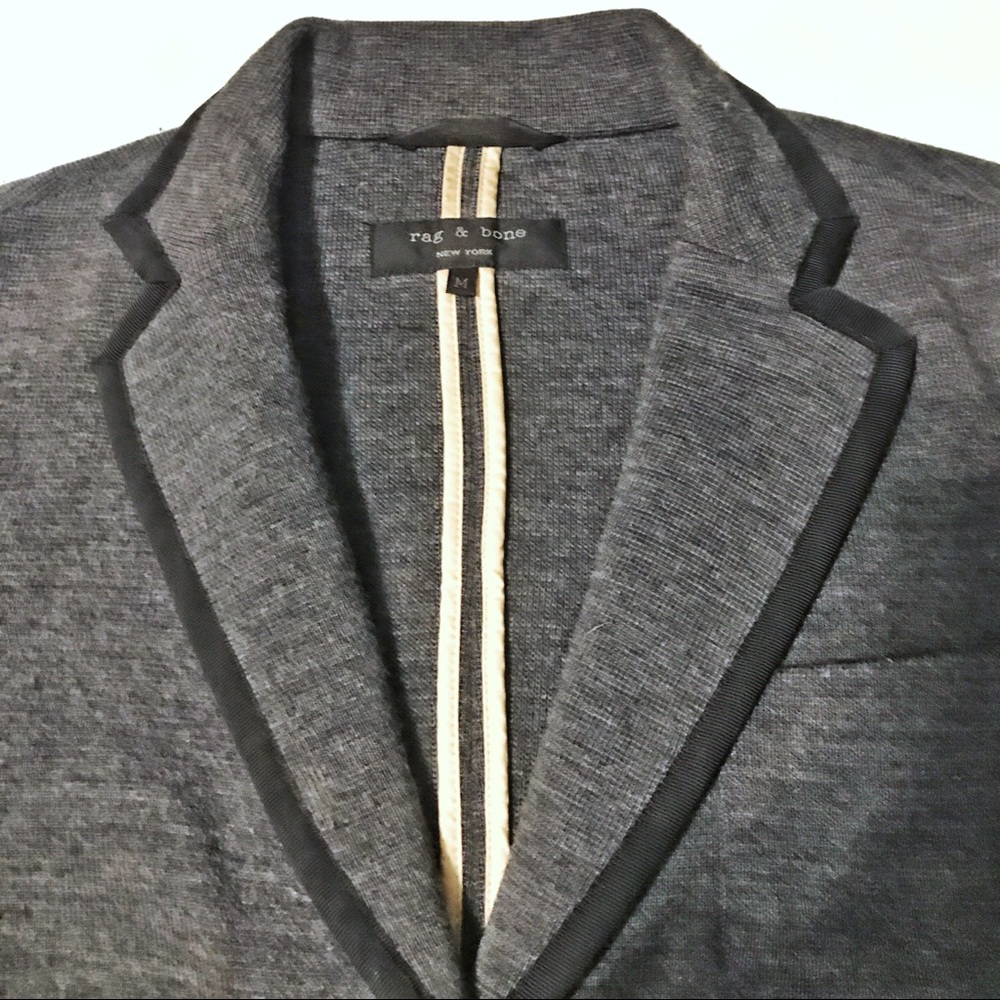 Rag & Bone The Bromley Fitted Stretch Grey Blazer - Picture 2 of 8